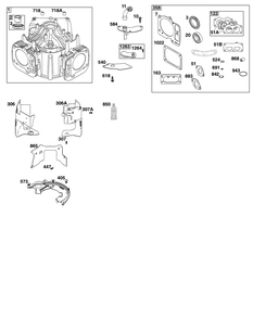 Cylinder Group Diagram and Parts List for 49V677-0004-G1 400000 - 699999 Briggs and Stratton Engine